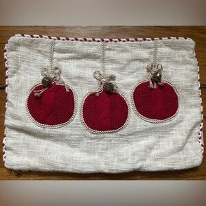 Christmas Ornament Throw Pillow Cover Sham Winter Holiday Home Decor Burlap Bell